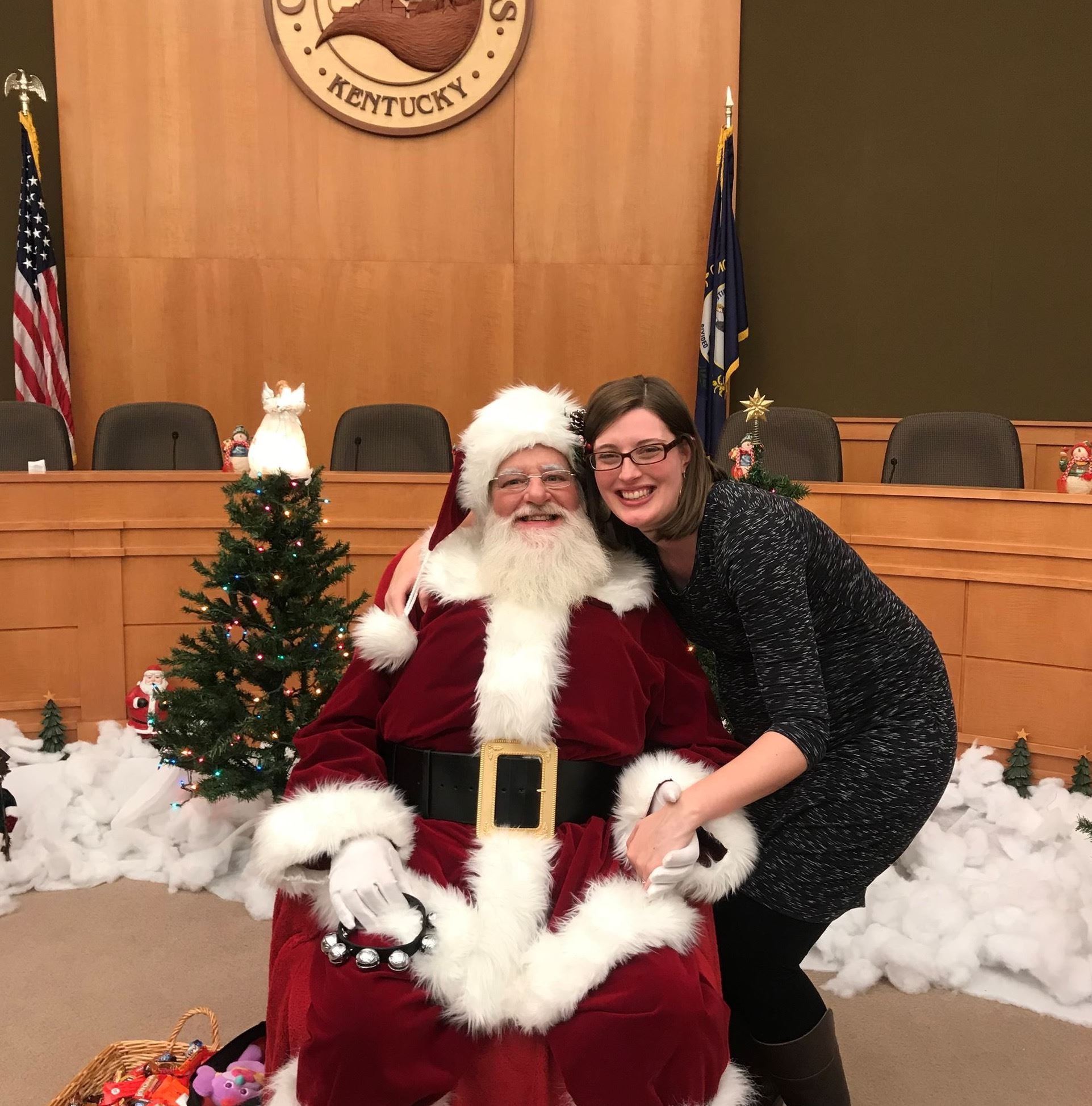 Santa Claus with the City Clerk