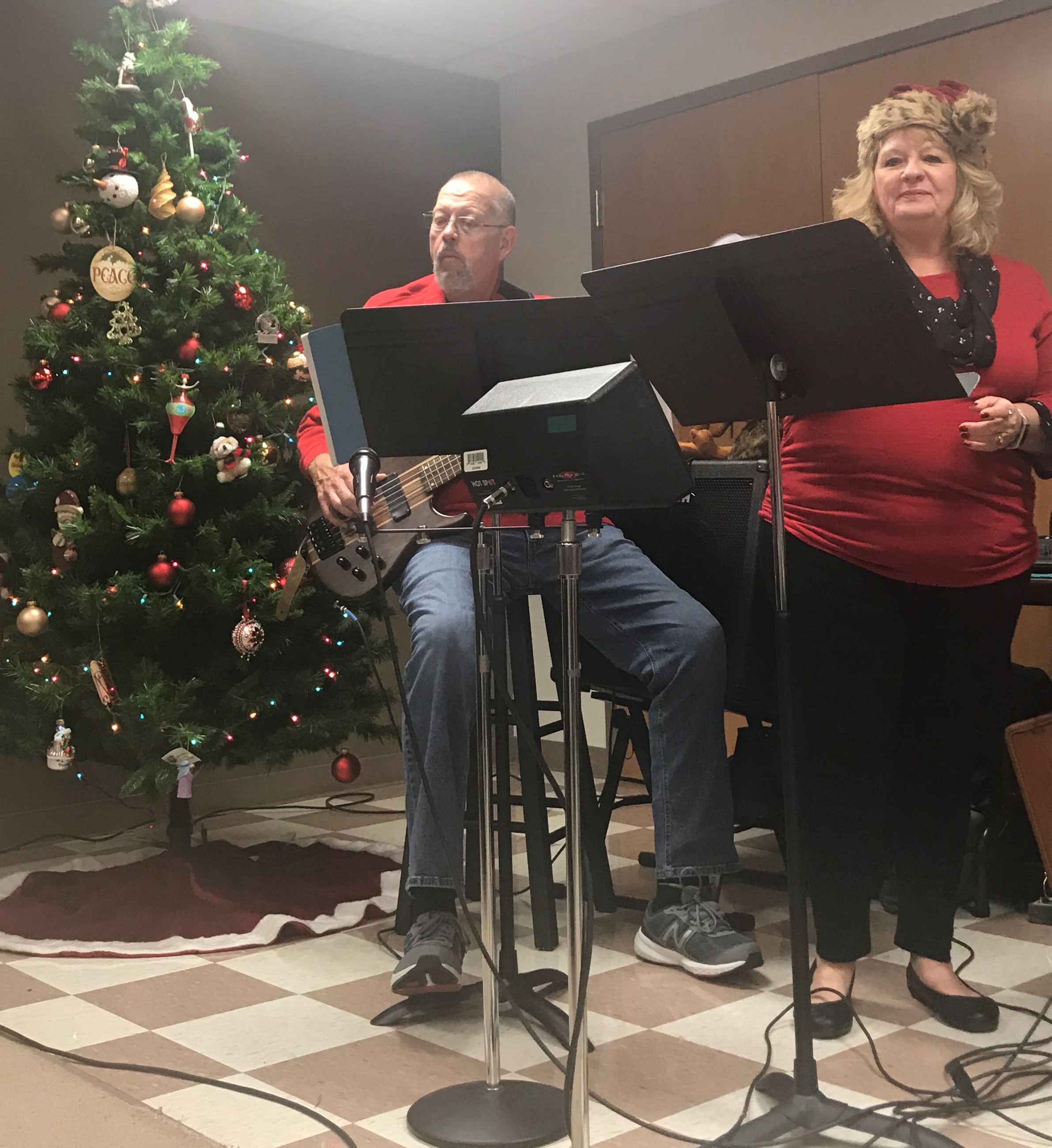 Band members performing