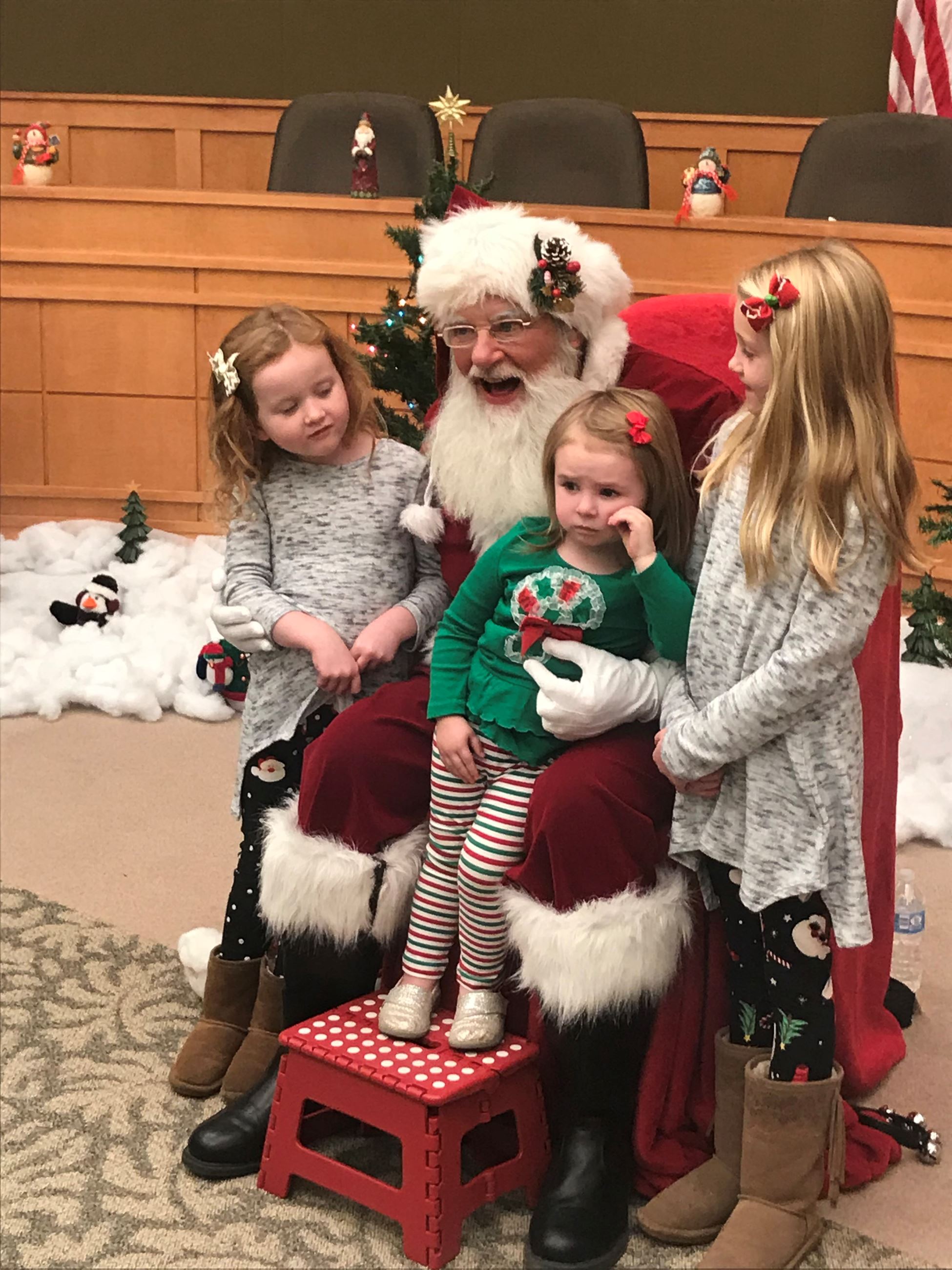 Santa Claus and little girls